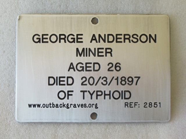 This is a photograph of plaque number 2851 for GEORGE ANDERSON at MENZIES