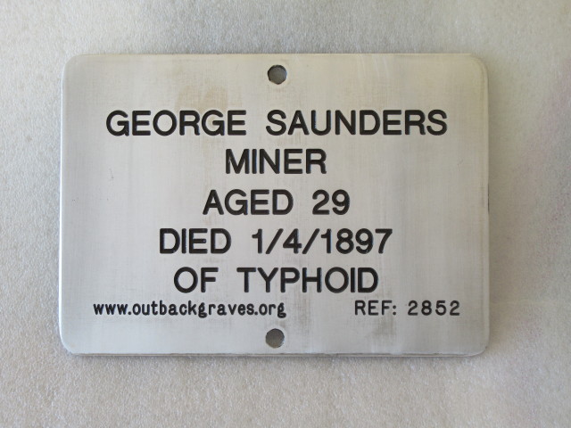 This is a photograph of plaque number 2852 for GEORGE SAUNDERS at MENZIES