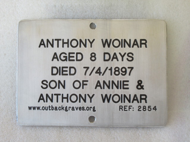 This is a photograph of plaque number 2854 for ANTHONY WOINAR at MENZIES
