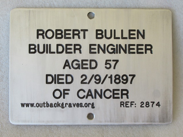 This is a photograph of plaque number 2874 for ROBERT BULLEN at MENZIES