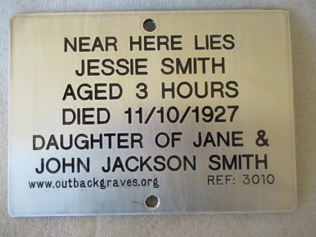 This is a photograph of plaque number 3010 for JESSIE SMITH at KOOKYNIE