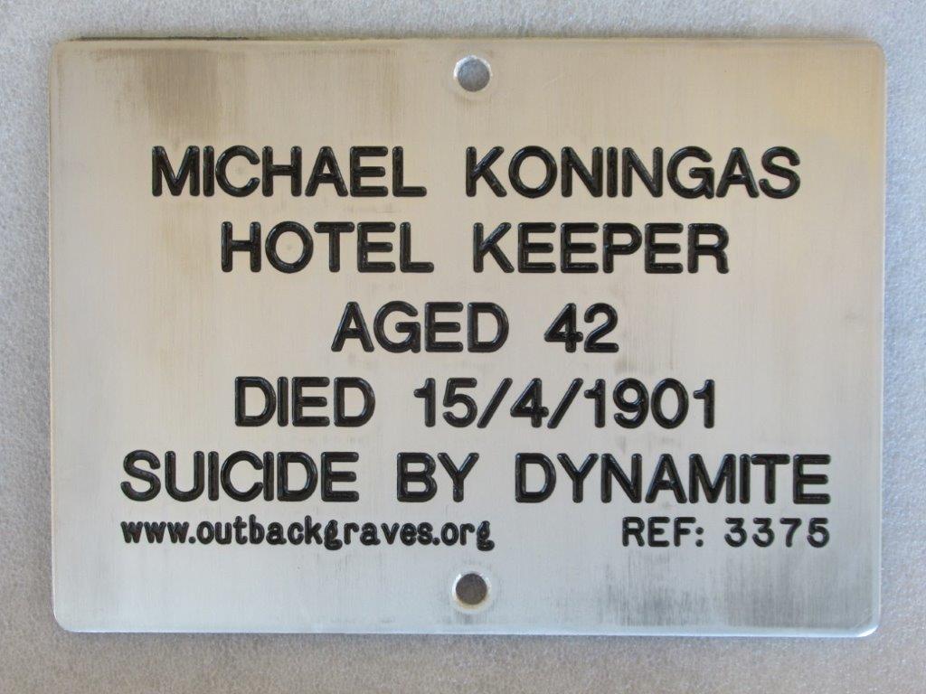 Tis is a photograph of plaque number 3375 for MICHAEL KONINGAS at MUMMARRA GULLY