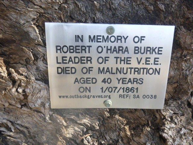 This is a photograph of plaque number SA 0038 for Robert O'Hara Burke