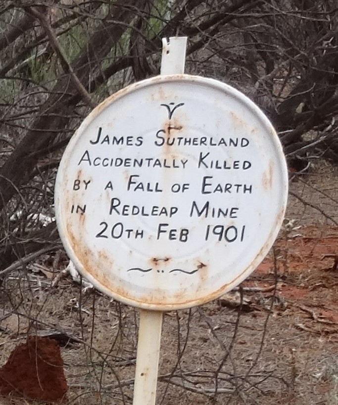 This is a photograph of the handwritten sign for James Sutherland
