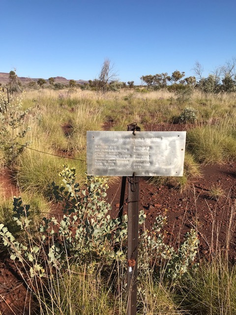 This is a photo of WITTENOOM OLD AIRPORT CEMETERY LIST AT GATEWAY