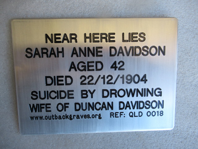 REF QLD 0018 SARAH ANNE DAVIDSON - DULBYDILLA