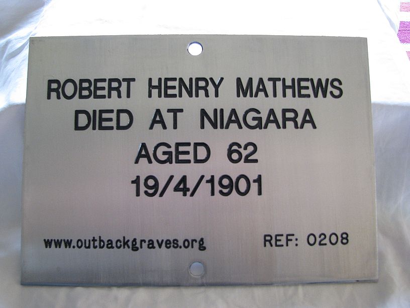 REF 0208 ROBERT HENRY MATHEWS - NIAGARA